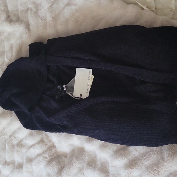 Barefoot Dreams CozyChic Ultra Lite Black Ribbed Hooded Cardigan - Picture 4 of 4